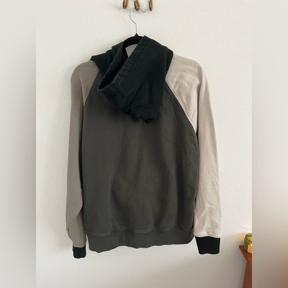Teddy Fresh Gray Cream Black Colorblock Hoodie Mens Medium Long Sleeve - Picture 8 of 11